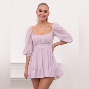 Ruffle Dress in Purple